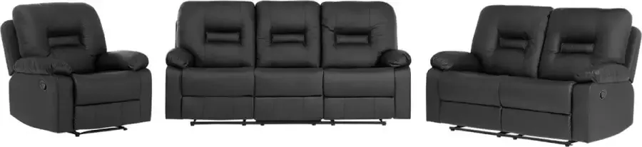 Beliani BERGEN Living Room Set Zwart Kunstleer