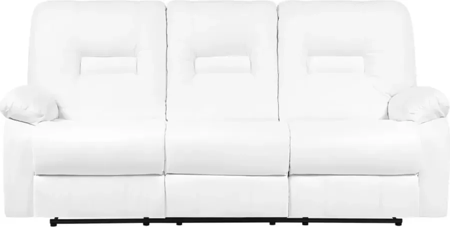 Beliani BERGEN Three Seater Sofa Wit Kunstleer