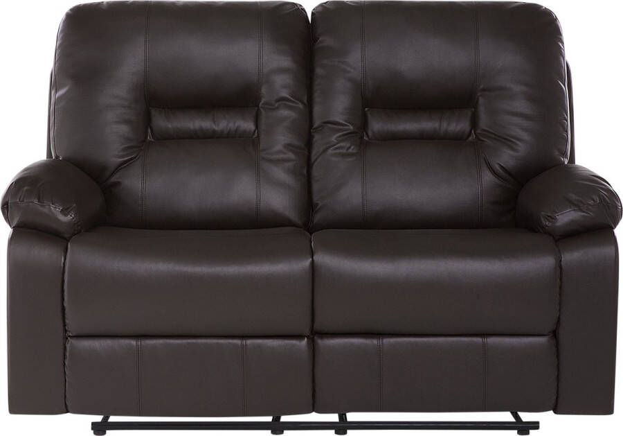 Beliani BERGEN Two Seater Sofa Bruin Kunstleer - Foto 1
