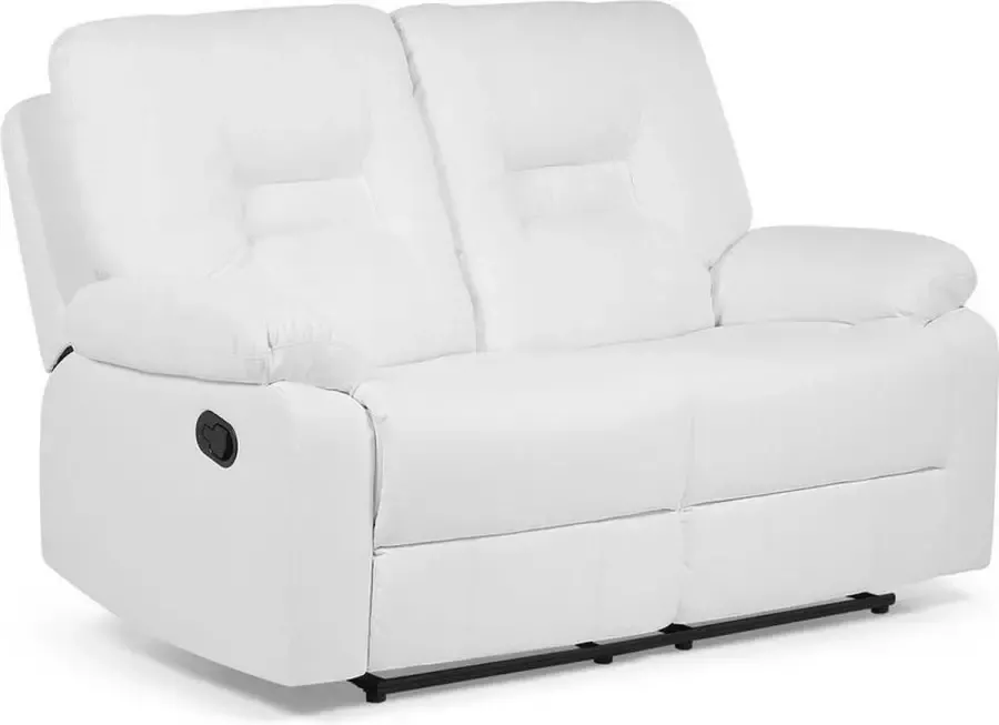 Beliani BERGEN Two Seater Sofa Wit Kunstleer - Foto 2