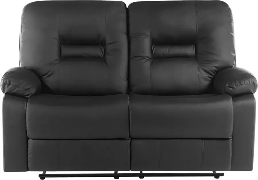 Beliani BERGEN Two Seater Sofa Zwart Kunstleer - Foto 1