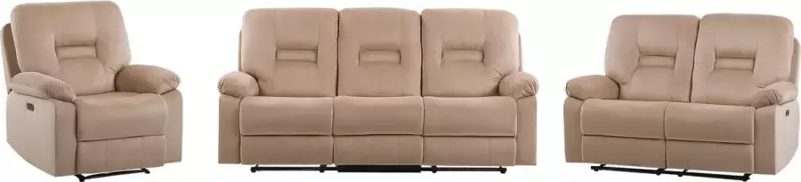 Beliani BERGEN Woonkamerset Zandbeige Fluweel