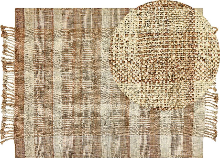 Beliani BERISSA Modern vloerkleed Lichtbeige 160 x 230 cm Jute
