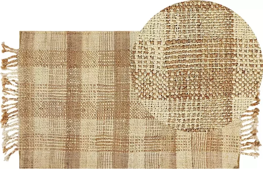 Beliani BERISSA Modern vloerkleed Lichtbeige 80 x 150 cm Jute