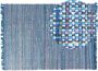 Beliani BESNI Laagpolig vloerkleed Blauw 160 x 230 cm Katoen - Thumbnail 2
