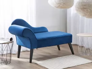 Beliani BIARRITZ Chaise longue (linkszijdig) blauw