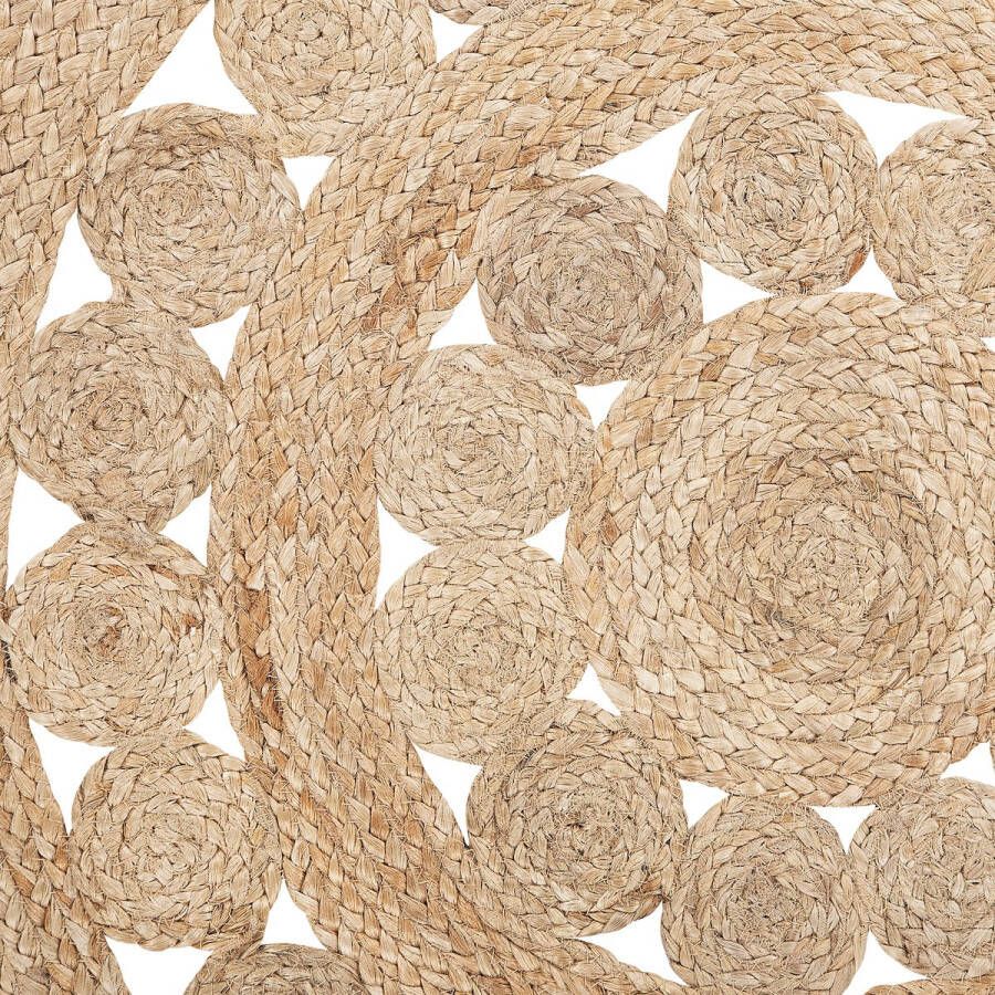 Beliani BIRECIK Laagpolig vloerkleed Beige 120 cm Jute