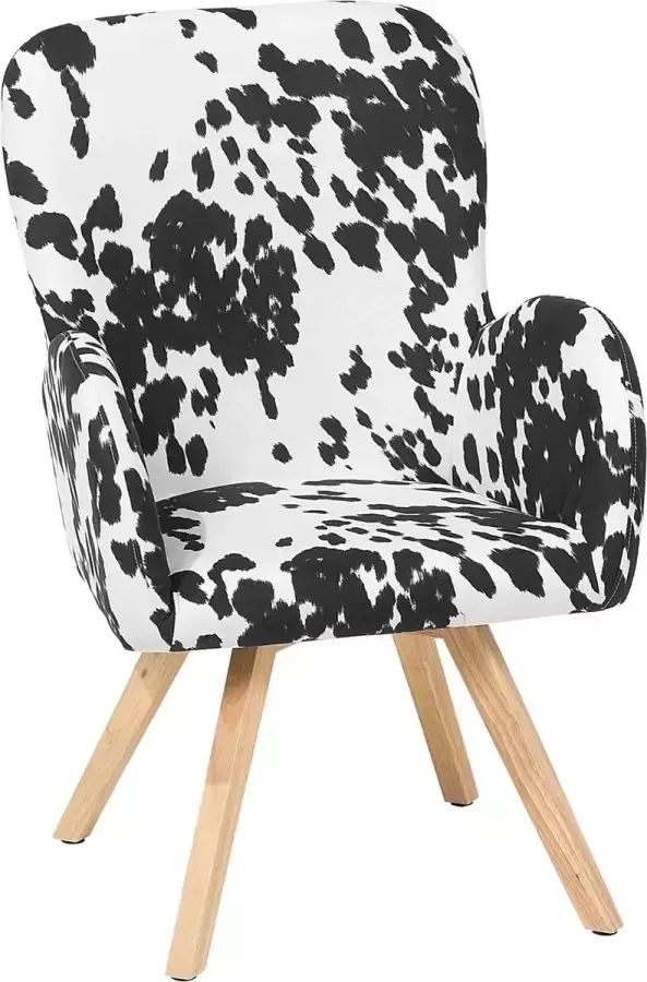 Beliani BJARN Fauteuil-Lichte houtkleur-Polyester - Foto 2