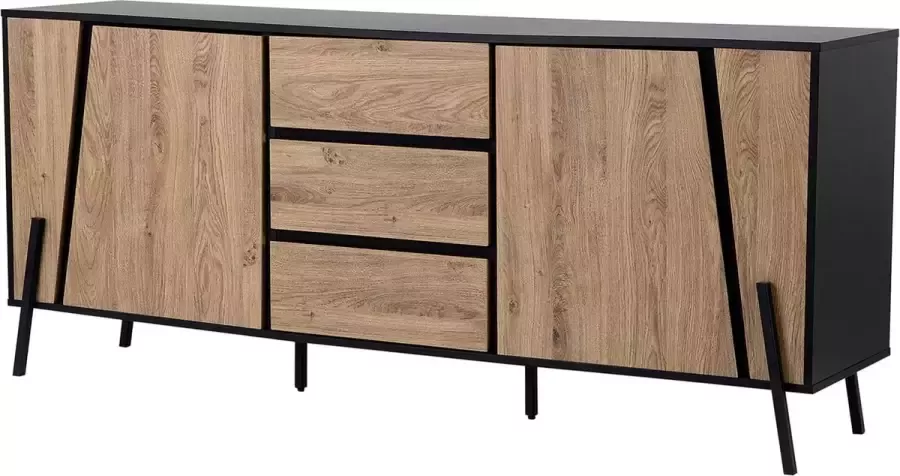 Beliani BLACKPOOL Sideboard Lichte houtkleur Spaanplaat - Foto 2