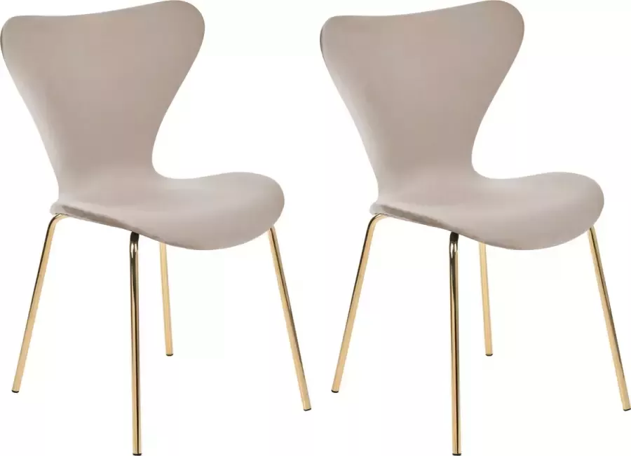 Beliani BOONVILLE Set of 2 Chairs Grijs Fluweel