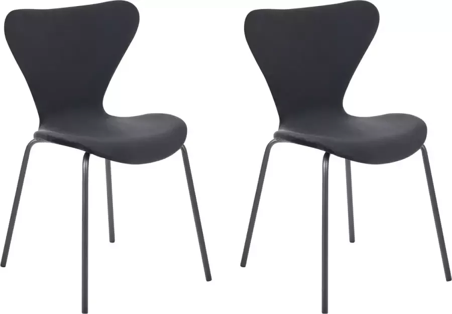 Beliani BOONVILLE Set of 2 Chairs Zwart Fluweel - Foto 1
