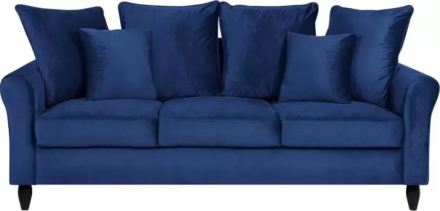 Beliani BORNHOLM Three Seater Sofa Blauw Fluweel - Foto 2