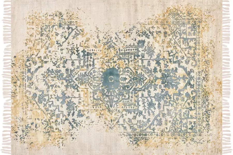 Beliani -BOYALI-Vintage vloerkleed-Groen|Geel-160 x 230 cm-Viscose