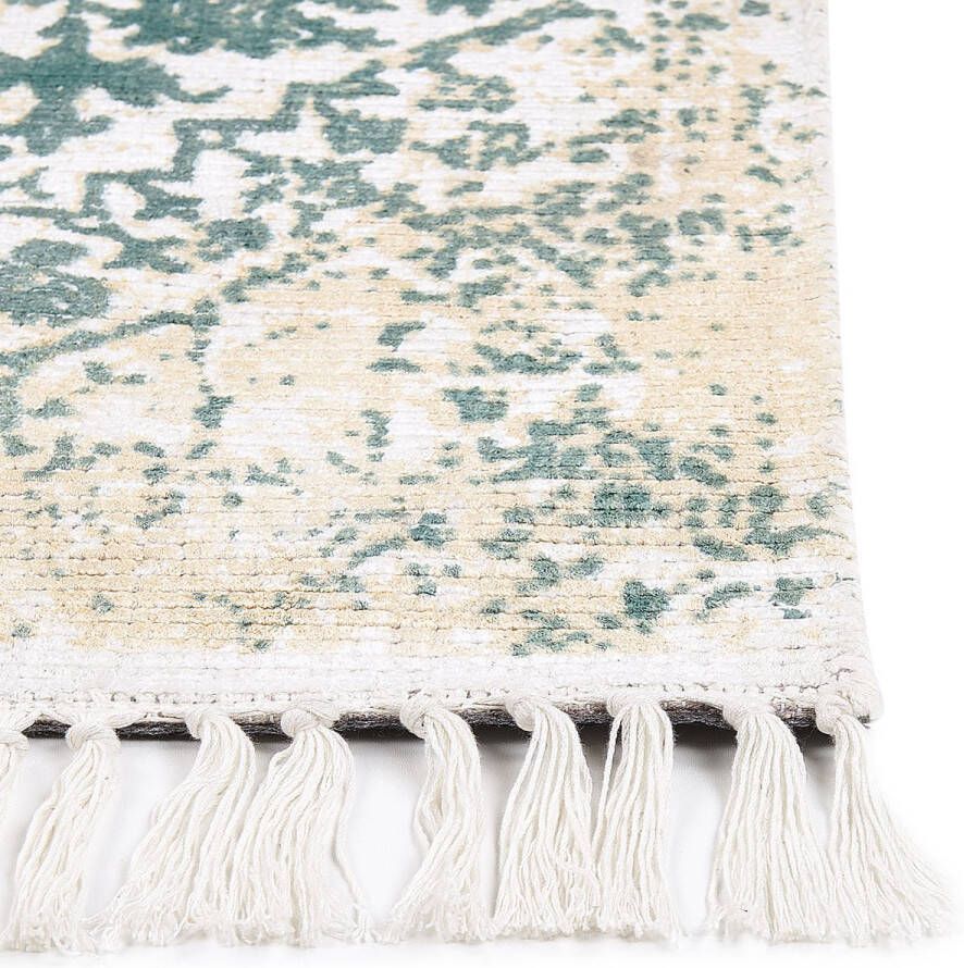 Beliani Vloerkleed viscose beige groen 80 x 150 cm BOYALI