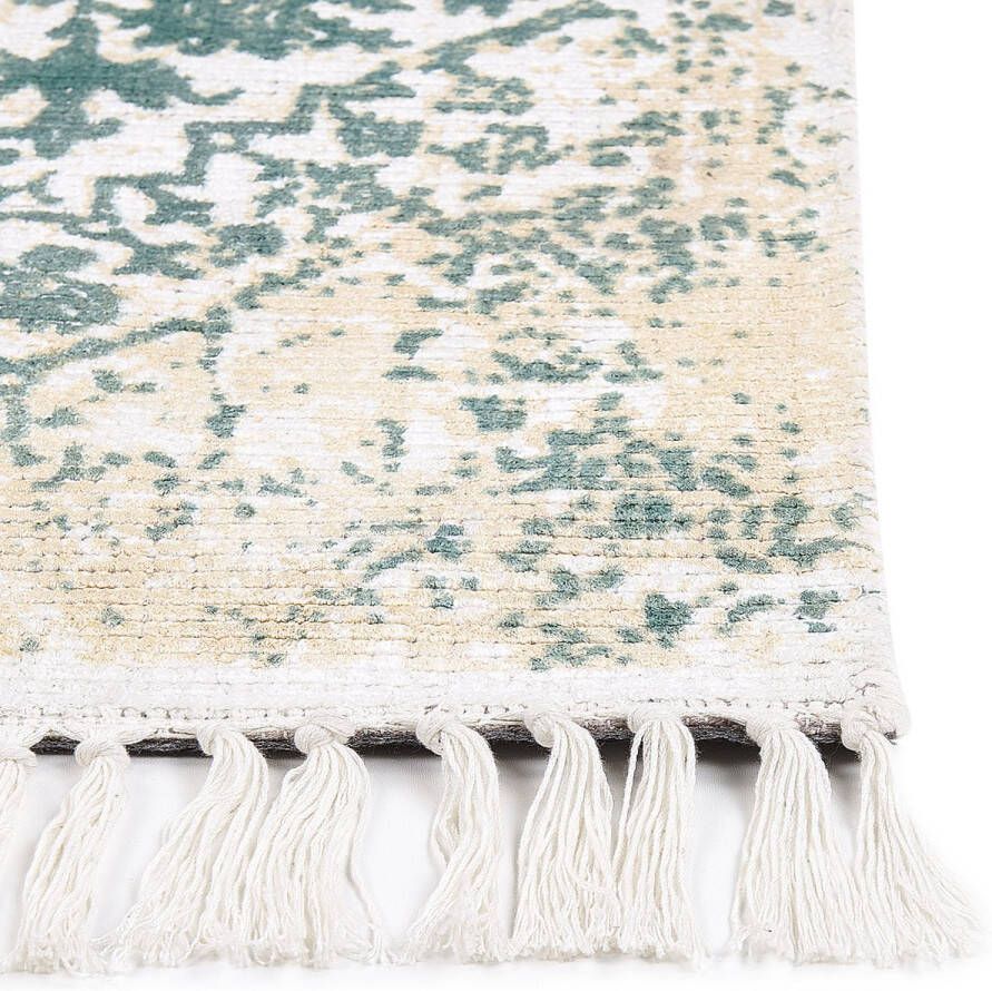 Beliani Vloerkleed viscose beige groen 140 x 200 cm BOYALI