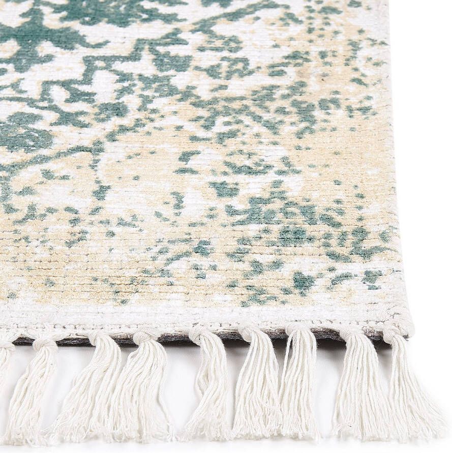 Beliani Vloerkleed vintage beige en groen 160 x 230 cm BOYALI