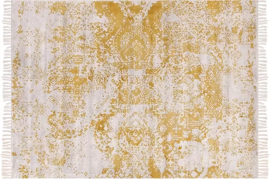 Beliani Vloerkleed viscose geel beige 140 x 200 cm BOYALI - Foto 2