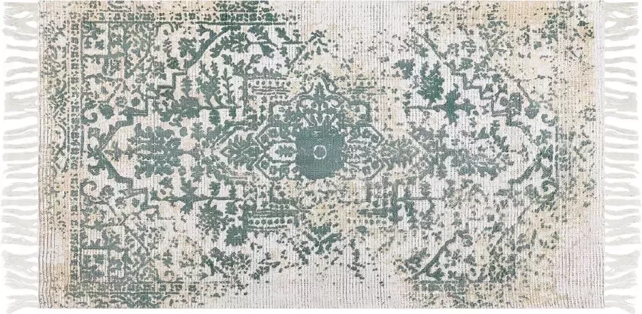Beliani Vloerkleed viscose beige groen 80 x 150 cm BOYALI - Foto 2