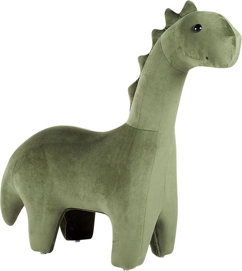 Beliani BRONTOSAUR Dierenhocker-Groen-Fluweel