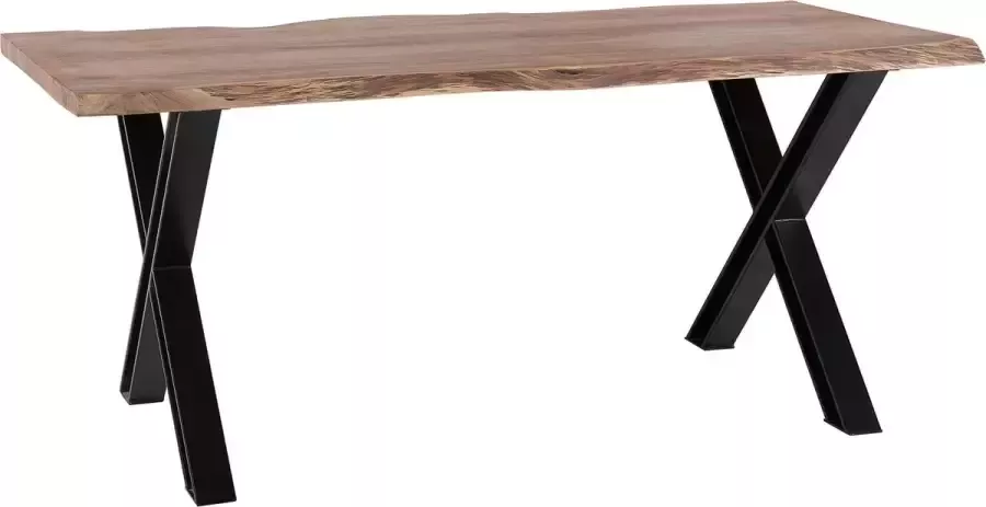 Beliani BROOKE Eettafel-Lichte houtkleur-Acaciahout