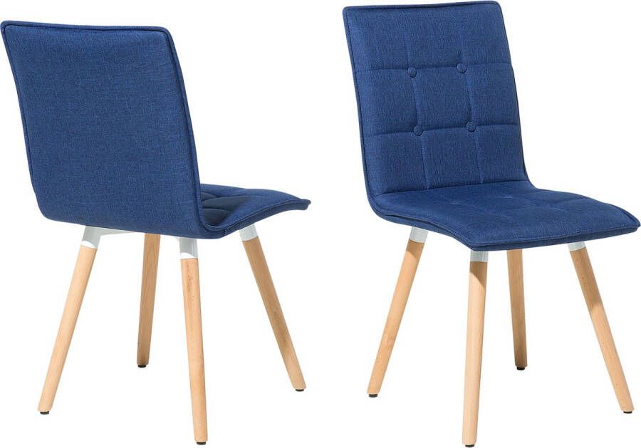 Beliani Brooklyn Stoel set van 2 Blauw polyester 51 x 42 x 88 cm - Foto 2