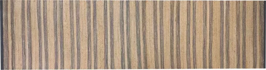 Beliani BUDHO Vloerkleed Donkergrijs 80 x 300 cm Jute - Foto 2