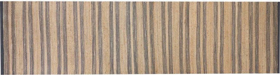 Beliani BUDHO Vloerkleed Donkergrijs 80 x 300 cm Jute