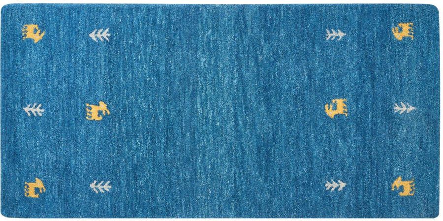 Beliani CALTI Modern vloerkleed Blauw 80 x 150 cm Wol - Foto 2