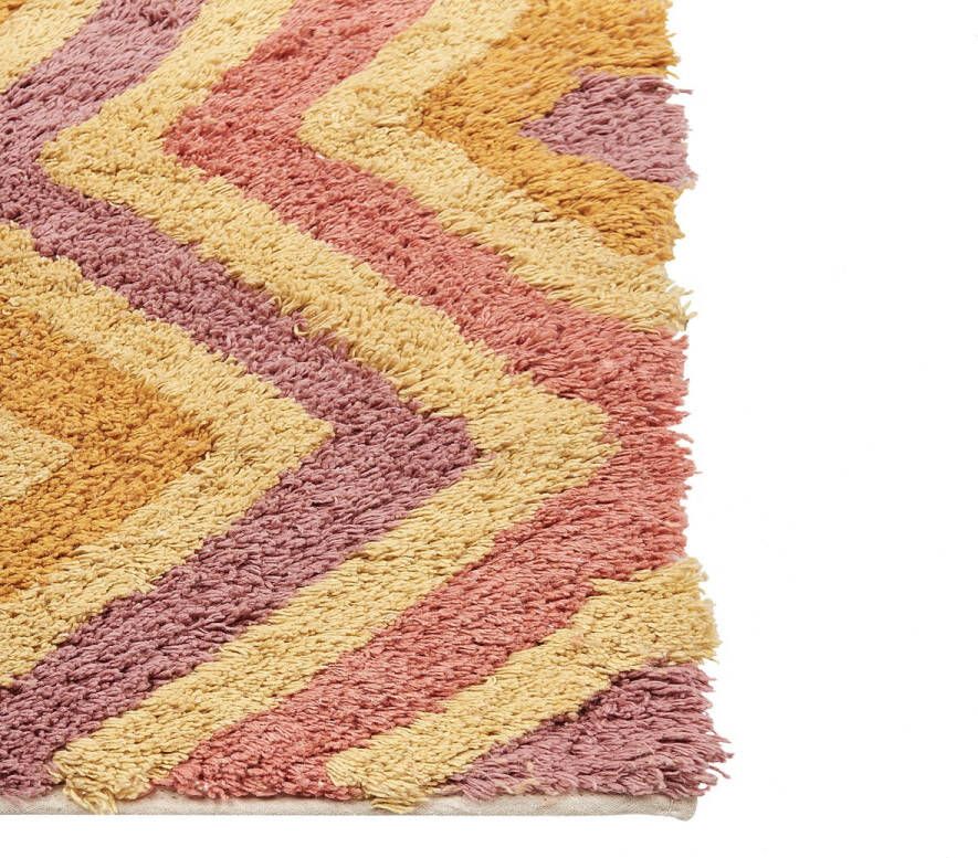 Beliani CANAKKALE Laagpolig vloerkleed Multicolor 160 x 230 cm Katoen