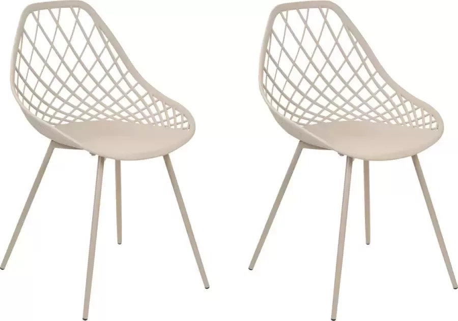 Beliani CANTON II Set of 2 Chairs Beige Synthetisch materiaal