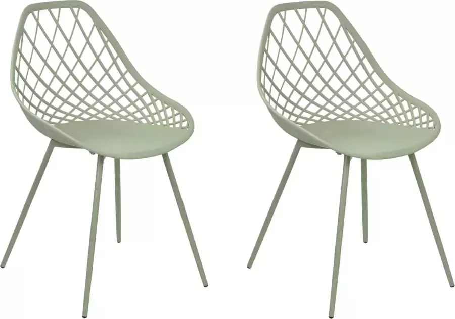 Beliani CANTON II Set of 2 Chairs Groen Synthetisch materiaal - Foto 1