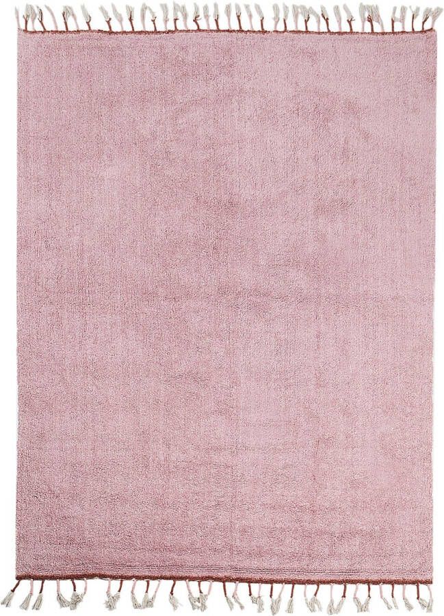 Beliani Kindervloerkleed CAPARLI Roze 140 x 200 cm Katoen