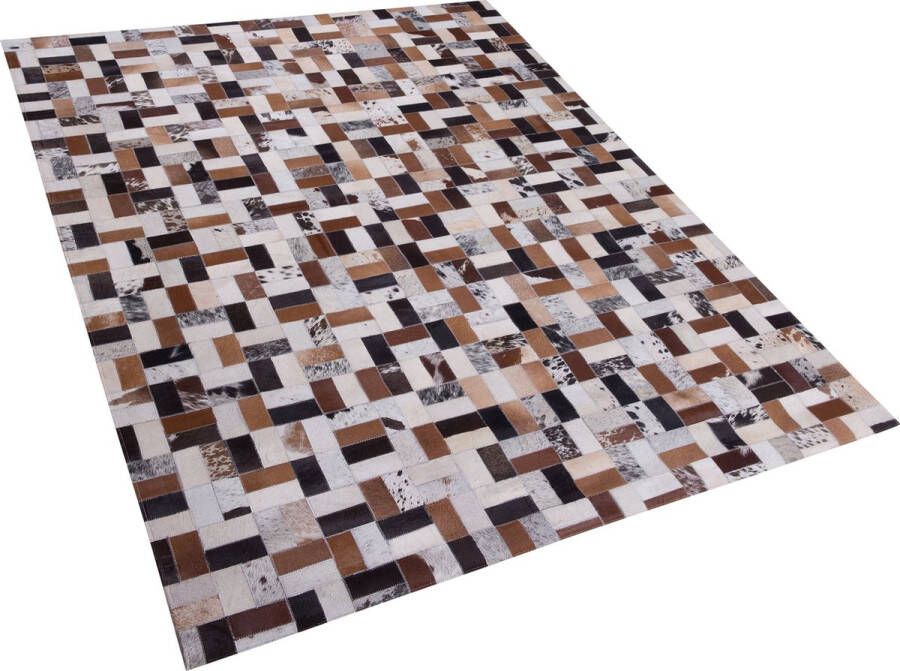 Beliani CESME Patchwork vloerkleed Multicolor 160 x 230 cm Leer