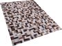 Beliani CESME Patchwork vloerkleed Multicolor 160 x 230 cm Leer - Thumbnail 1