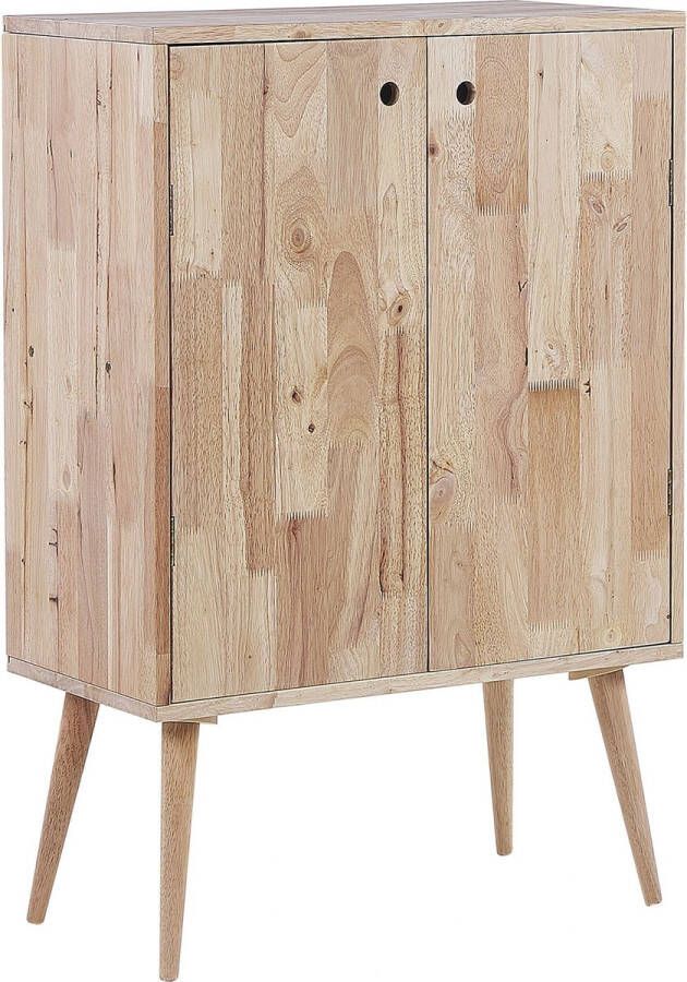 Beliani CHANDLER Sideboard-Lichte houtkleur-Rubberhout