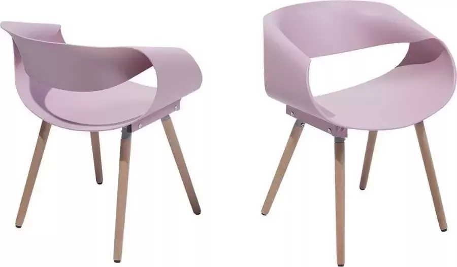 Beliani Charlotte Eetkamerstoel-roze-synthetisch Materiaal - Foto 2