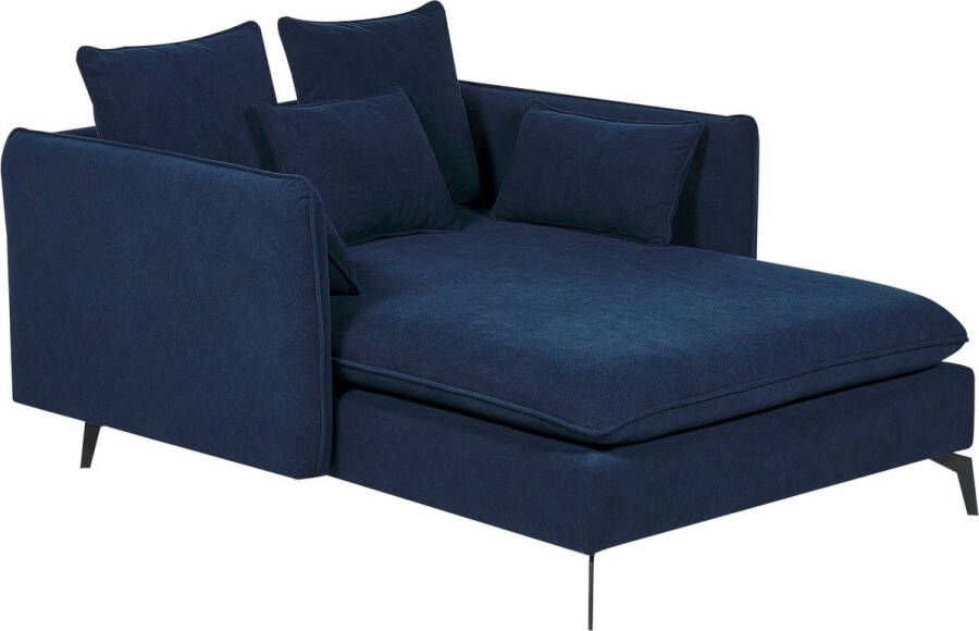 Beliani CHARMES Chaise Longue Donkerblauw Polyester