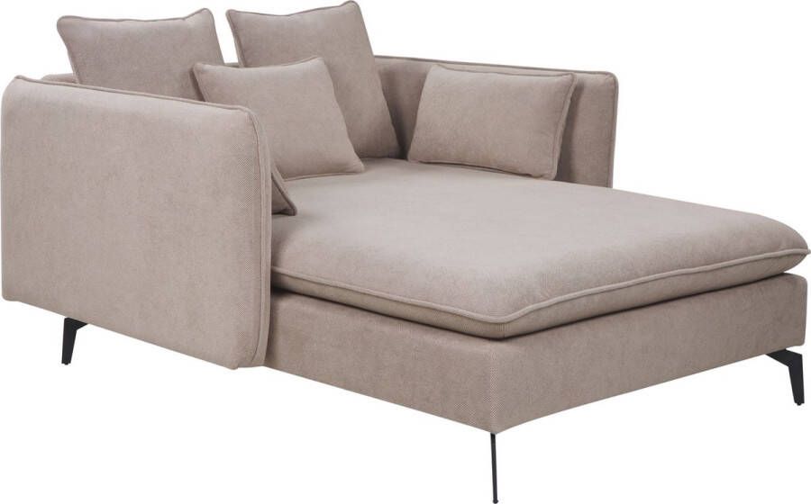 Beliani CHARMES Chaise Longue Taupe Polyester