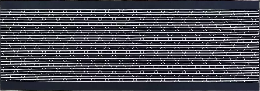 Beliani CHARVAD Laagpolig vloerkleed Marineblauw 70 x 200 cm Polyester - Foto 2