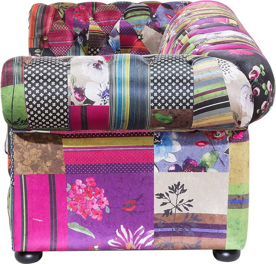 Beliani CHESTERFIELD Three Seater Sofa Multicolor Polyester - Foto 1