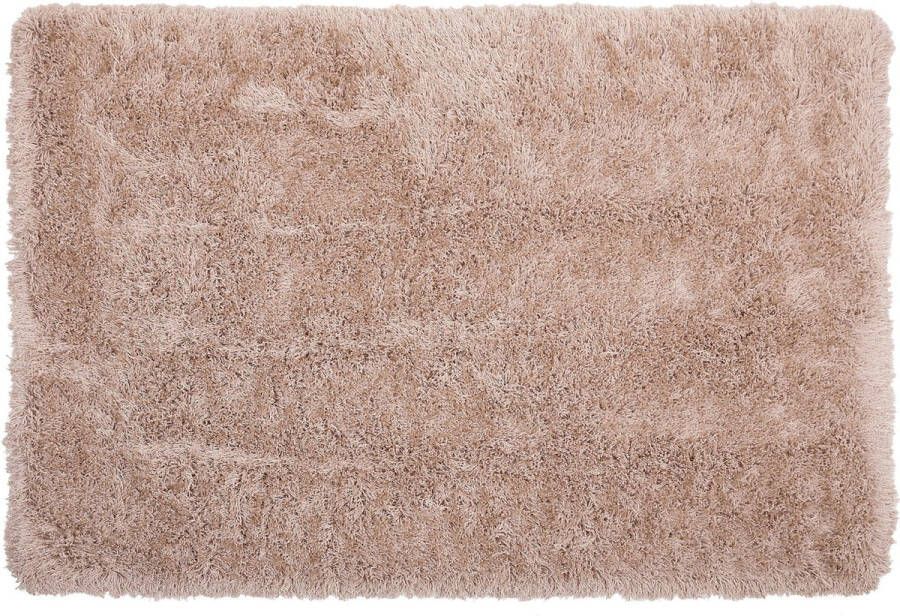 Beliani CIDE Shaggy vloerkleed Beige 160 x 230 cm Polyester