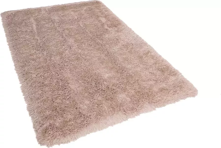 Beliani CIDE Shaggy vloerkleed Beige 140 x 200 cm Polyester