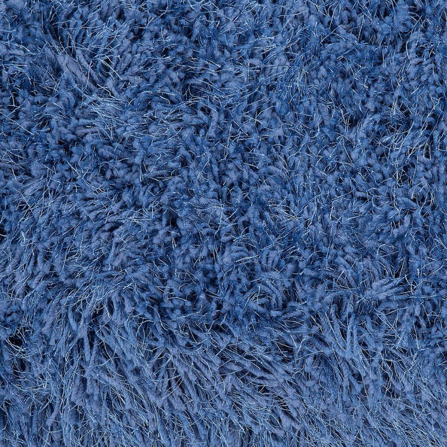 Beliani CIDE Shaggy vloerkleed Blauw 140 cm Polyester