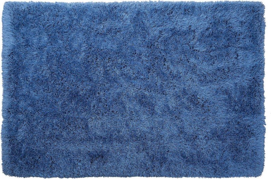 Beliani CIDE Shaggy vloerkleed Blauw 140 x 200 cm Polyester