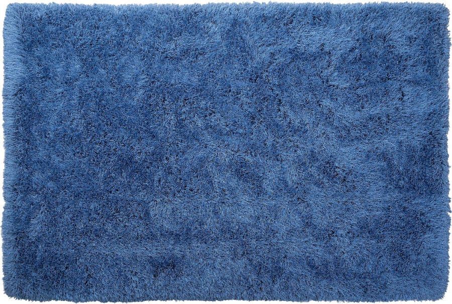 Beliani CIDE Shaggy vloerkleed Blauw 160 x 230 cm Polyester