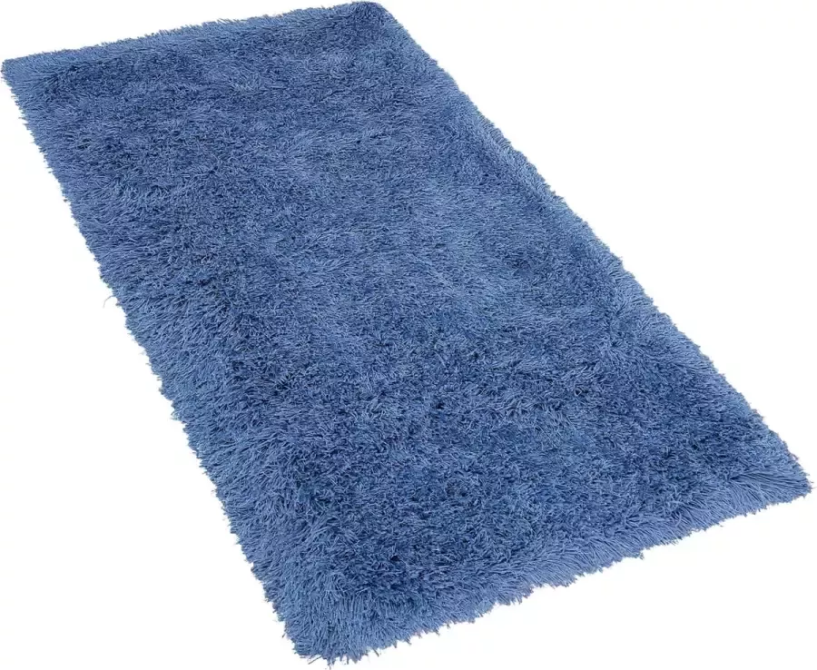 Beliani CIDE Shaggy vloerkleed Blauw 80 x 150 cm Polyester