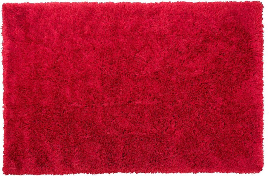 Beliani CIDE Shaggy vloerkleed Rood 140 x 200 cm Polyester