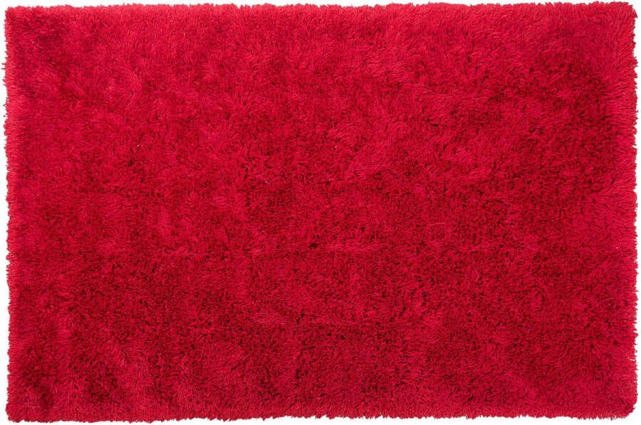 Beliani CIDE Shaggy vloerkleed Rood 160 x 230 cm Polyester
