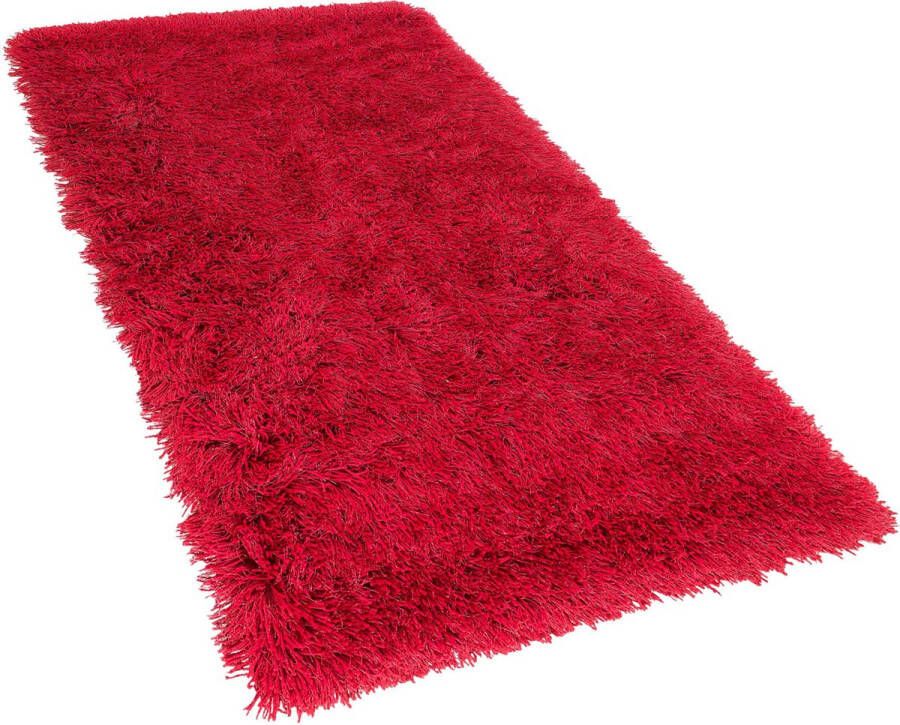 Beliani CIDE Shaggy vloerkleed Rood 80 x 150 cm Polyester
