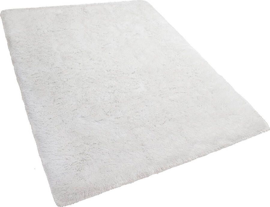 Beliani CIDE Shaggy vloerkleed Wit 160 x 230 cm Polyester